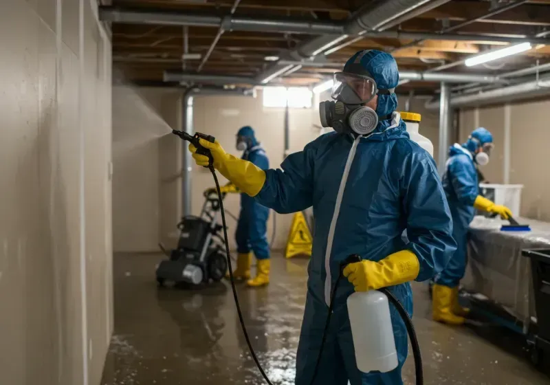 Basement Sanitization and Antimicrobial Treatment process in Sauk Village, IL